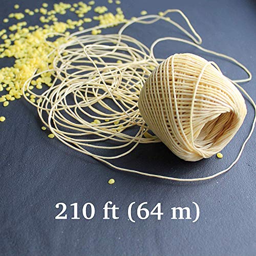 Cozyours Organic Hemp Wick (210 FT, 1mm) with Natural Beeswax Coating