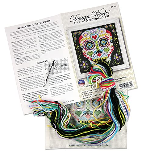 Design Works Crafts Sugar Skull Needlepoint Kit, Multicoloured