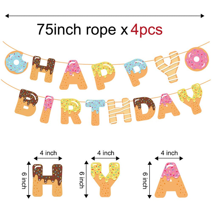 Donut Happy Birthday Banner,Donut Party Supplies,Donut Party Decorations,Donut Garland Bunting Banner for Girls,Boys,Kids Home,Classroom,Baby Showers Decoration