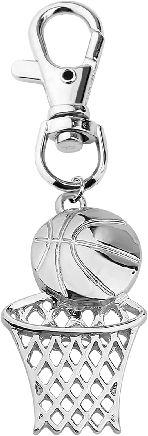 SEIRAA Basketball Zipper Pull Charm Sports Lobster Clasp Hanging Charms for Basketball Lover (Basketball)