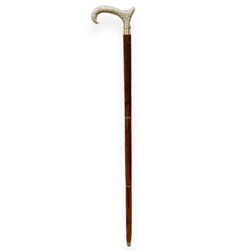FYNJREX Derby Canes and Walking Sticks with Brass Handle - Affordable Gift Wooden Decorative Walking Cane Fashion Statement for Men/Women/Seniors
