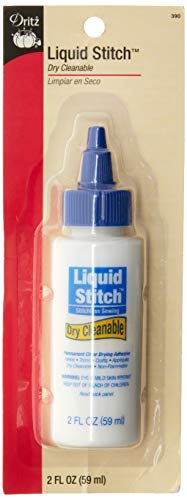 Dritz Liquid Stitch Dry Cleanable Fabric Adhesive, 2-Fluid Ounce, Clear, 2 Fl Oz