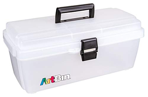 ArtBin 6966AB 16 in. Lift-Out Tray Box, Portable Art & Craft Organizer with Handle and Tray, Clear
