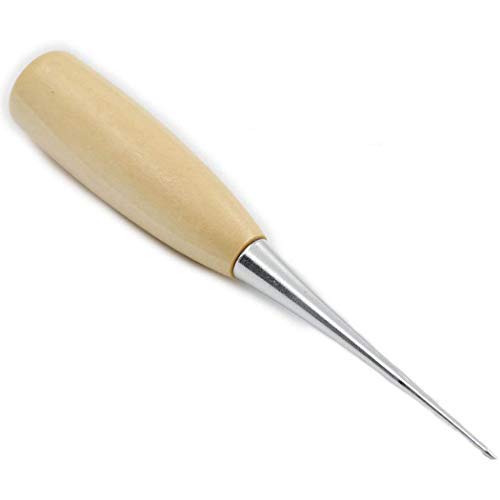 BeeSpring Leather Sewing Awl Wood Handle Drillable Awl Pin Punching Hole Maker Stitching Overstitch Sewing Awl Kit