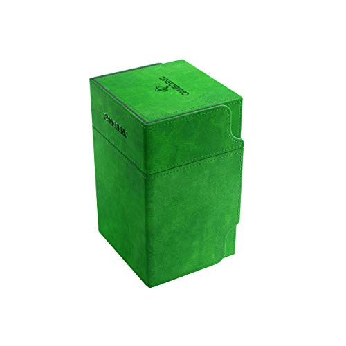 Gamegenic Watchtower 100+ Convertible Deck Box - Card Storage Box with Accessories Drawer and Card Holder, Holds 100 Double-Sleeved Cards and Accessories, Nexofyber, Green Color, Made