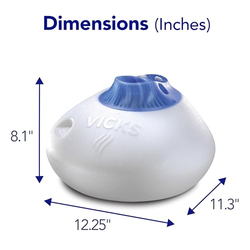 Vicks Warm Steam Vaporizer, Small to Medium Rooms, 1.5 Gallon Tank – Warm Mist Humidifier for Baby and Kids Rooms with Night Light, Works with Vicks VapoPads and VapoSteam