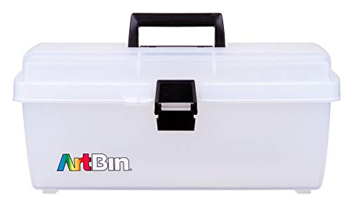 ArtBin 6966AB 16 in. Lift-Out Tray Box, Portable Art & Craft Organizer with Handle and Tray, Clear