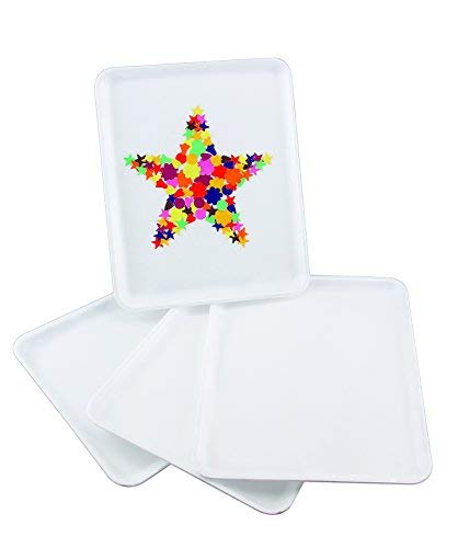 Hygloss Collages Foam Food and Crafting, 9” x 11”, 10 Trays, 9 x 11-Inch, White, Pieces