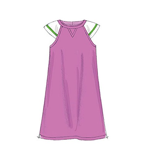 McCall's Patterns M7344 Children's/Girls' Raglan Sleeve Knit Dresses, Size CCE (3-4-5-6)
