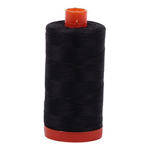Aurifil Mako Cotton Thread Solid 50wt 1422yds Very Dark Grey