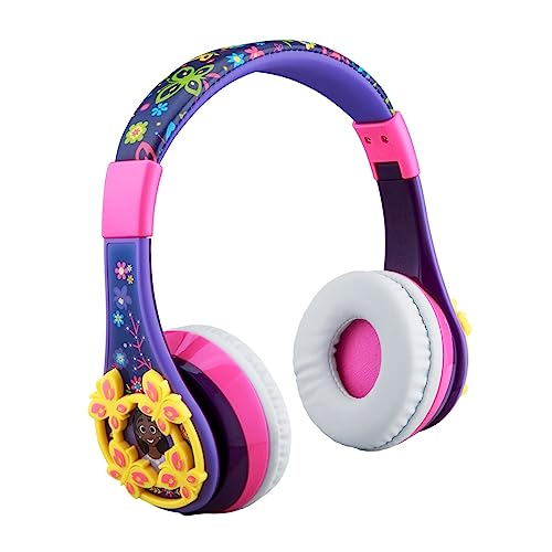 eKids Disney Encanto Kids Bluetooth Headphones, Wireless Headphones with Microphone Includes Aux Cord, Volume Reduced Kids Foldable Headphones