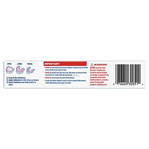 Fixodent Control Denture Adhesive Cream Plus Scope Flavor 2 oz (Pack of 5)