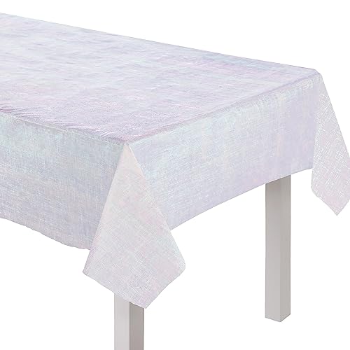 Amscan Luminous Party Table Cover - 54" x 102" | White | 1 Pc.