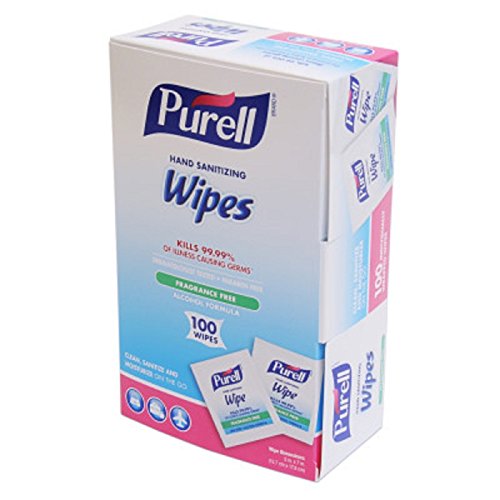 Purell 9022-10 Sanitizing Hand Wipes, Individually Wrapped, 2 Boxes of 100
