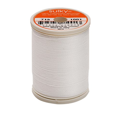 Sulky Of America 660d 12wt 2-Ply Cotton Thread, 330 yd, Bright White