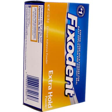 Fixodent Denture Adhesive Powder Extra Hold 2.70 oz (Pack of 5)