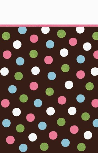 Amscan Chocolate & Dots Polka Dot Table Cover, 54" x 102", Multicolor