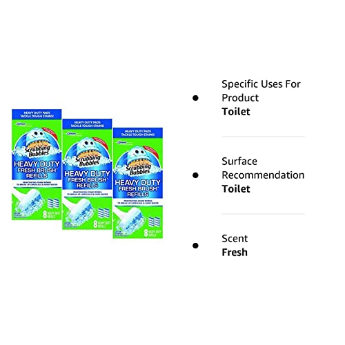 Scrubbing Bubbles Heavy Duty Refills Fresh Brush Toilet Cleaning System 8 Count Refill (Package Image May Vary)
