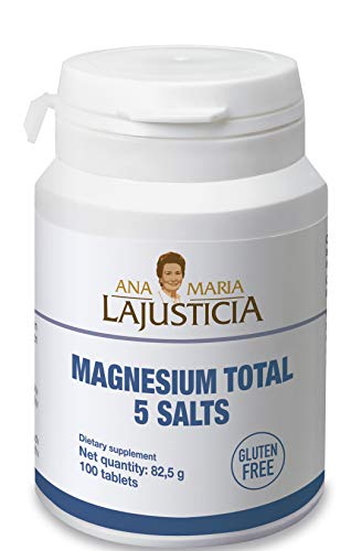 ANA Maria LAJUSTICIA Magnesium Total 5 Salts 100 Tablets, Supports Energy Metabolism, Normal Protein Synthesis, Psychological Function. Helps to Reduce Tiredness and Fatigue