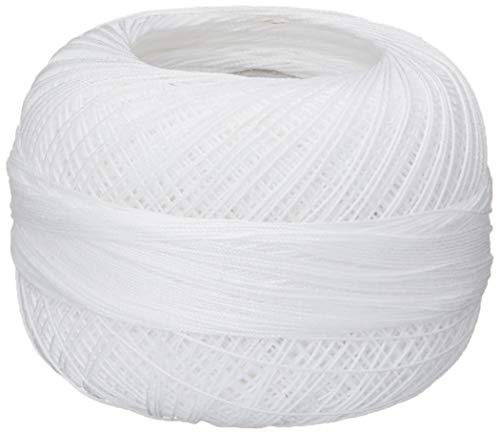 Handy Hands Lizbeth Egyptian Cotton Crochet, Tatting, Knitting Thread Lace 10 grams HH80601, Snow White, Size 80/184 yards