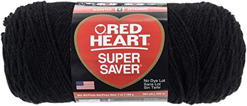 Red Heart Black Super Saver Yarn 6/Pk 6 Pack