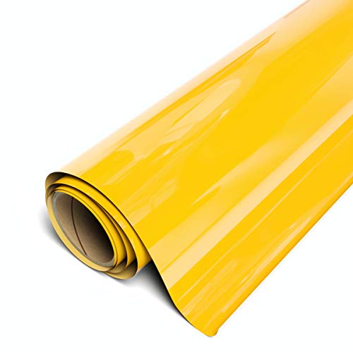 Siser EasyWeed Heat Transfer Vinyl 11.8" x 9ft Roll (Yellow) Compatible with Siser Romeo/Juliet & Other Professional or Craft Cutters - Layerable - CPSIA Certified
