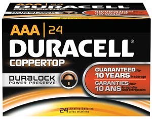 Duracell MN2400BKD Alkaline Battery with Duralock, Size AAA, Shape, (Pack of 144)