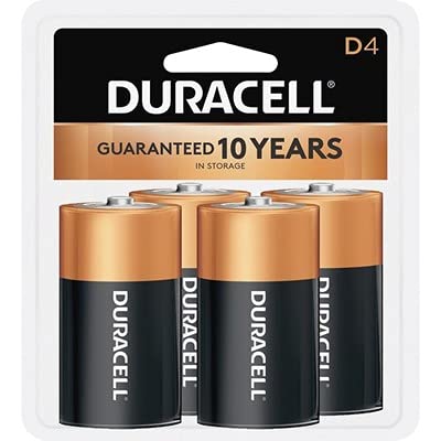Duracell - CopperTop D Alkaline Batteries with recloseable package - long lasting, all-purpose D battery for household and business - 4 count (Pack of 12)
