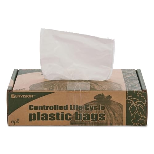 STOUT by Envision G2430W70 Controlled Life-Cycle Plastic Bags, 24" x 30", 13 gal Capacity, 0.70 mil Thickness, White (Pack of 120) (Pack of 1)