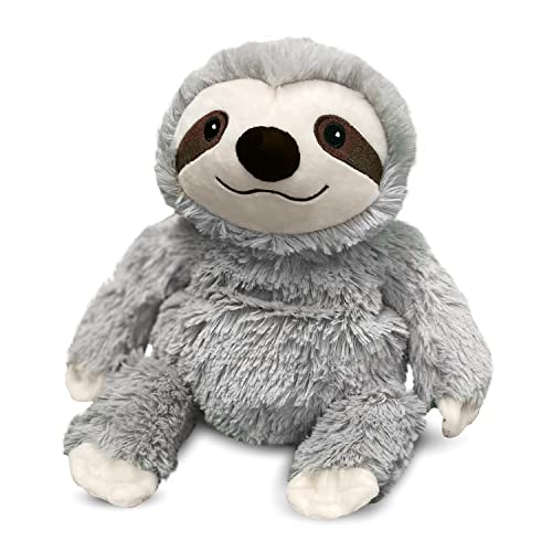 Warmies Gray Sloth Heatable and Coolable Weighted Stuffed Animal Plush - Comforting Lavender Aromatherapy Animal Toys - Relaxing Weighted Stuffed Animals for Anxiety