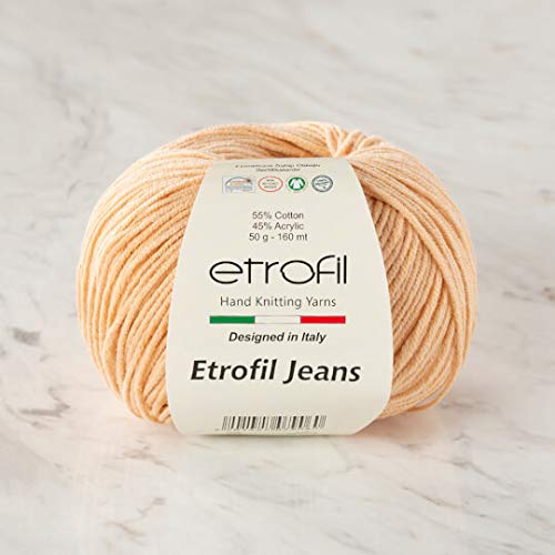 5 Ball (Skeins) Etrofil Jeans Yarn, 55% Cotton 45% Acrylic, 50 g (1.76 oz), 160 m (174 yds), Yarn Weight: 2 : Fine-Sport, Dark Beige - 005