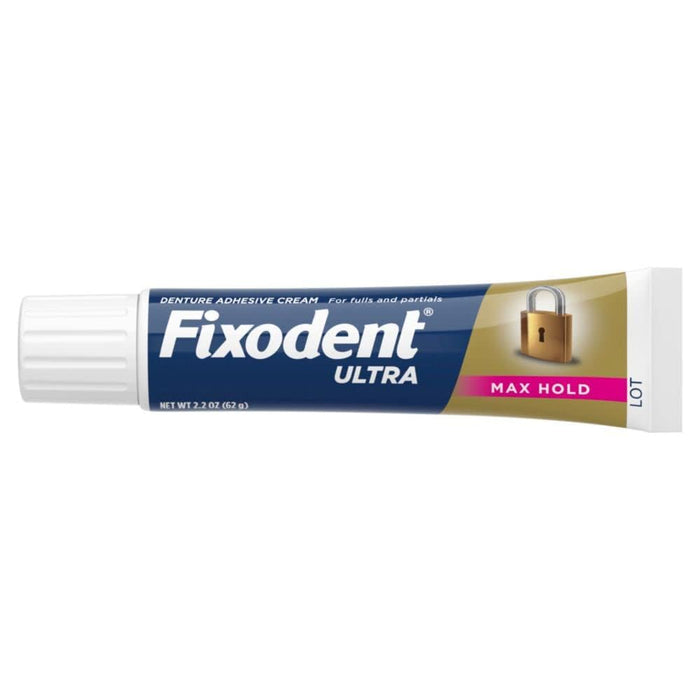 Fixodent Ultra Max Hold Dental Adhesive, 2.2 oz (Pack of 4)