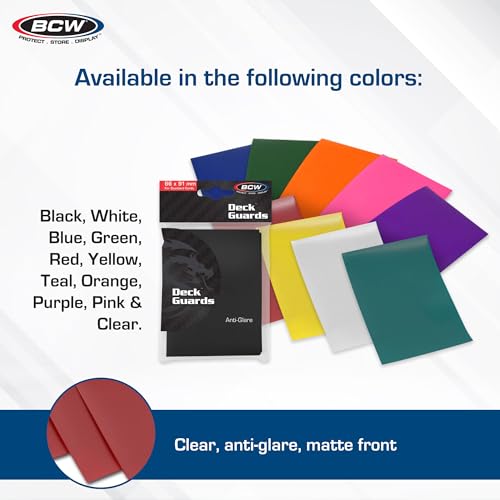 BCW Deck Guard - Double Matte Card Sleeves | 500 Count Box (10 Packs of 50 Sleeves) |Acid-Free, No PVC | Fits 2.5" x 3.5" Game Cards | Archival Safe Sleeves for Card Protection (Orange)