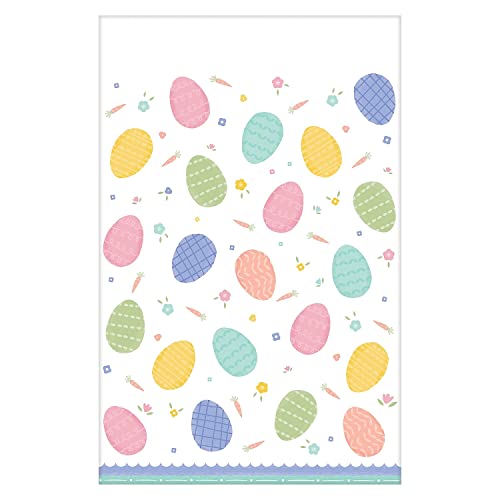 Amscan Pretty Pastels Easter Plastic Table Cover - 54" x 102" Multi-Color 1 Pc