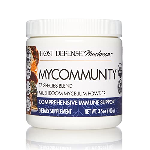 Host Defense, MyCommunity Powder, Advanced Immune Support, Mushroom Supplement with Lion’s Mane and Reishi, 100 G
