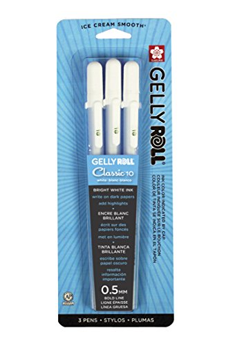 Sakura Gelly Roll Classic 10 Bold Point Pen (3 Pack), 3 Count (Pack of 1), White