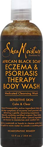 SHEA MOISTURE African Black Soap Eczema Psoriasis Medicated Cleanser for Sensitive Skin 12 oz