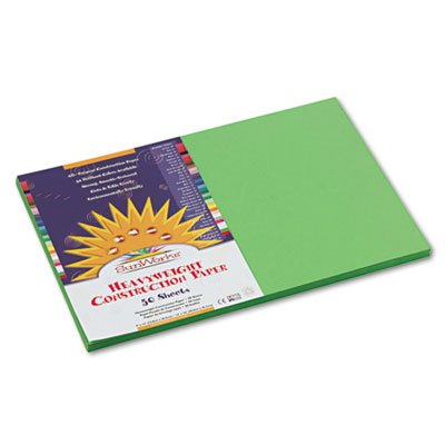 Sunworks 12x18 Bright Green 50ct Arts & Crafts Construction Paper Paper Pac9607 Pacon Corporation