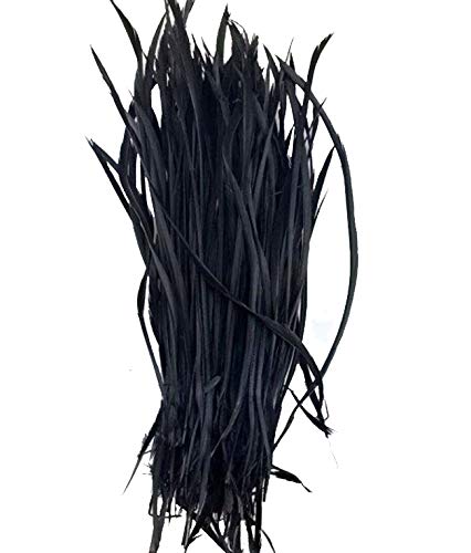 5''-9.5'' Feathers Fly Tying Materials for stonefly Nymph Split Tails& Down Wings 50pcs/Pack (Black)