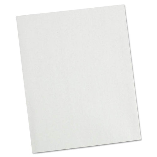 Universal Two-Pocket Portfolio, Embossed Leather Grain Paper, White