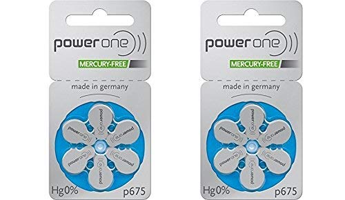 60 Powerone Hearing Aid Batteries No Mercury Size-675, 2 Pack (Batteries)