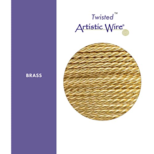 Artistic Wire, 20 Gauge / .81 mm Tarnish Resistant Brass Craft Wire, Round Twist, 8 yd / 7.31 m,AWS-20T-NTB-08Y