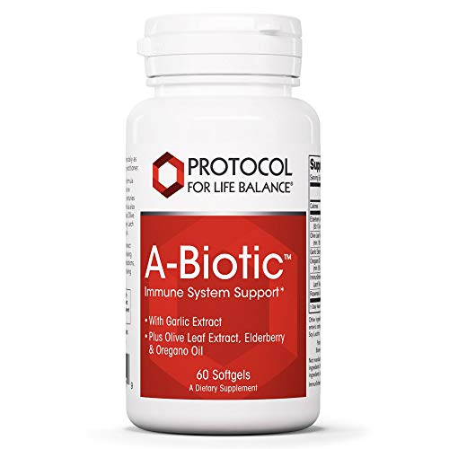 Protocol A-Biotic - Immune Support Supplement* - Garlic Supplement - with Elderberries, Olive Leaf Extract, Oregano & Rosemary Oils - Dairy & Egg Free - 60 Softgels