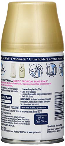 Glade Automatic Spray Refill and Holder Kit, Air Freshener for Home and Bathroom, Tropical Blossoms, 6.2 Oz, 2 Count