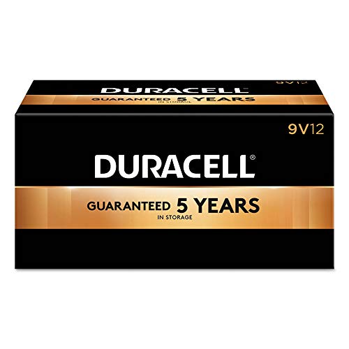 Duracell CopperTop Alkaline Batteries with Duralock Power Preserve Technology, 9V, 12/Pk