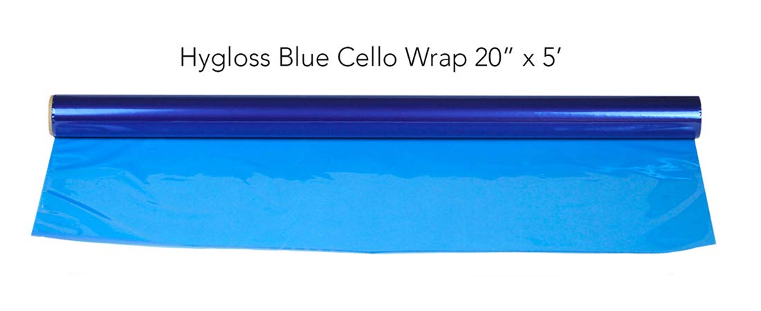 Hygloss Products, Inc Roll Cellophane Wrap for Crafts, Gifts, and Baskets 20 Inch, 20-inches x 5-feet, Blue