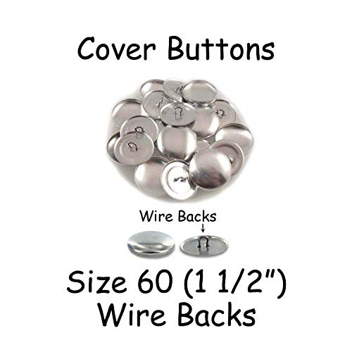 Cover Buttons - 1 1/2" (SIZE 60) - WIRE BACKS - QTY 50