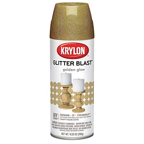 Krylon K03501000 Glitter Blast Aerosol Paint, Large Can, Golden Glow, 6 1, 10.25 oz