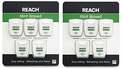 Reach Mint Waxed Dental Floss 100 Yards (Pack of 10)