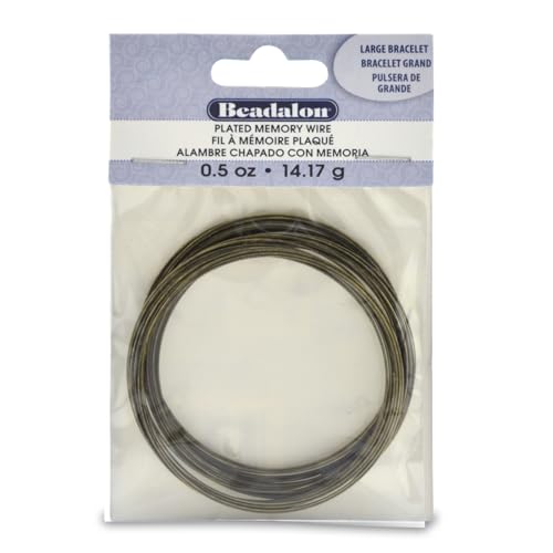 Beadalon Carbon Steel Memory Wire, Round, Ring, Gold Color, 0.5 oz, Approx. 99 coils